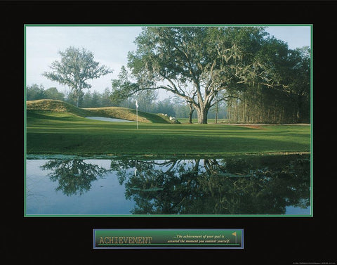 Achievement - Golf White Modern Wood Framed Art Print with Double Matting by Frontline