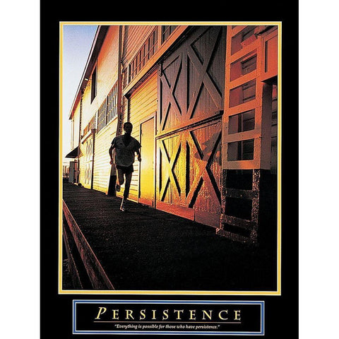 Runner - Persistence White Modern Wood Framed Art Print by Unknown