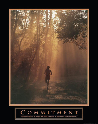 Commitment - Runner Black Ornate Wood Framed Art Print with Double Matting by Unknown