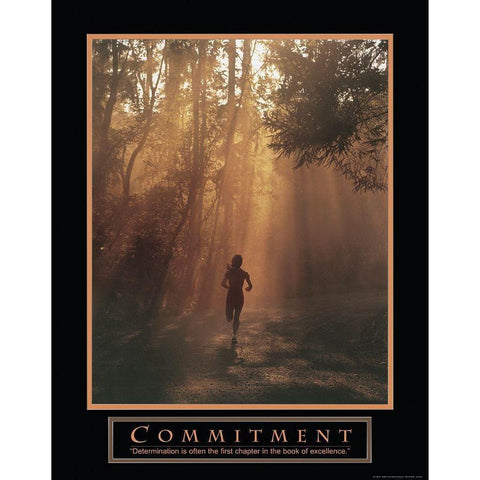 Commitment - Runner Gold Ornate Wood Framed Art Print with Double Matting by Unknown