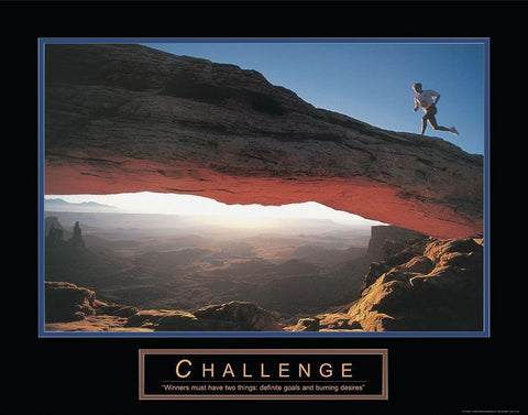 Challenge - Runner Black Ornate Wood Framed Art Print with Double Matting by Frontline