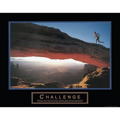 Challenge - Runner Black Modern Wood Framed Art Print with Double Matting by Frontline