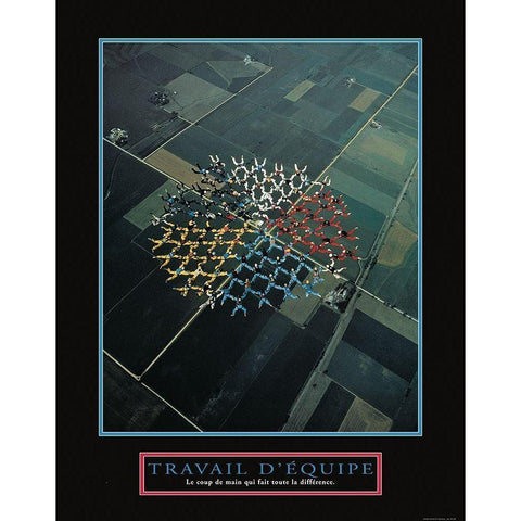 Travaille - D Equipe Black Modern Wood Framed Art Print with Double Matting by Frontline