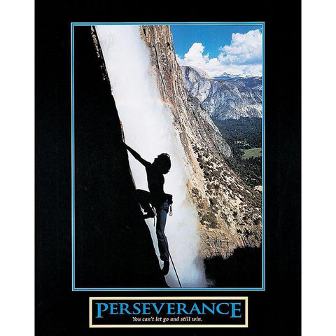 Perseverance Climber Black Modern Wood Framed Art Print with Double Matting by Unknown