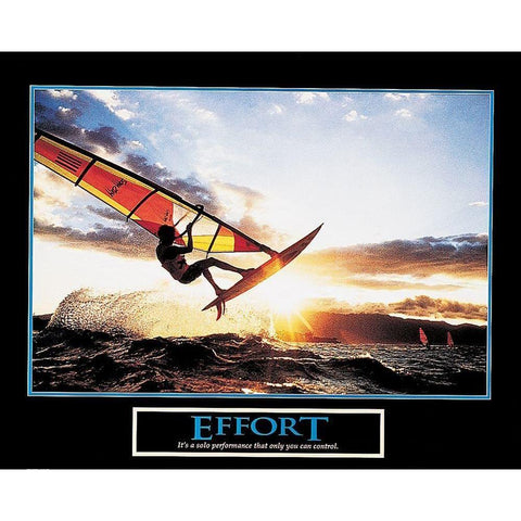 Surf - Sail - Effort White Modern Wood Framed Art Print by Unknown