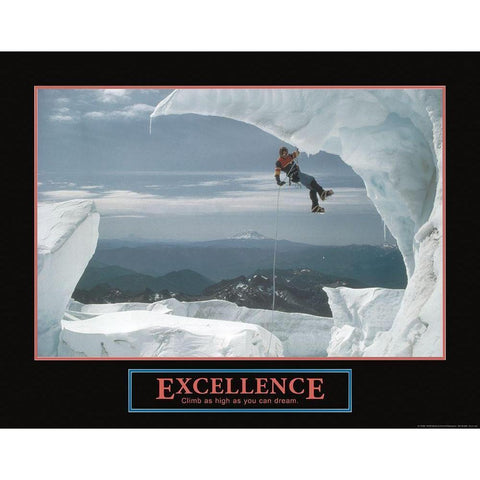 Excellence - Ice Climber Black Modern Wood Framed Art Print with Double Matting by Frontline