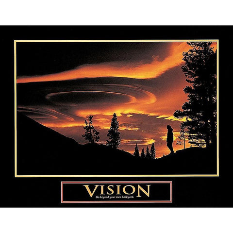 Dusk - Vision Black Modern Wood Framed Art Print with Double Matting by Unknown