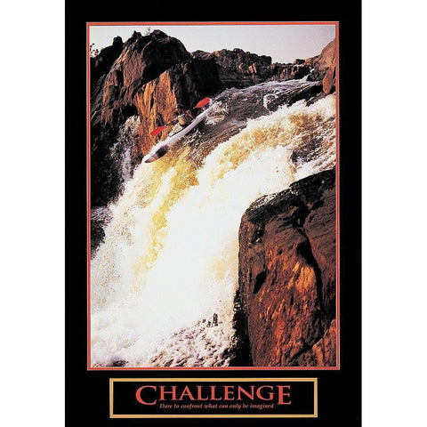 Kayak - Challenge White Modern Wood Framed Art Print by Unknown
