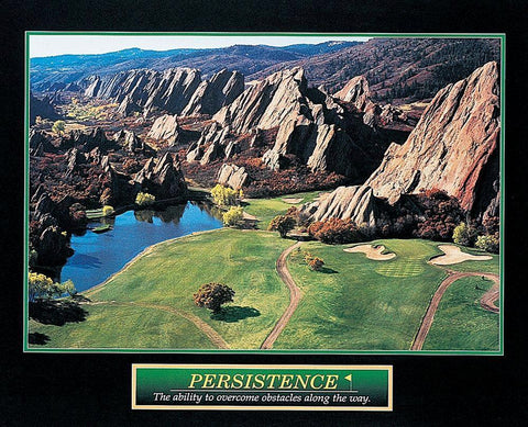 Golf - Challenge Black Ornate Wood Framed Art Print with Double Matting by Unknown