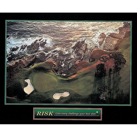 Golf - Risk White Modern Wood Framed Art Print by Unknown