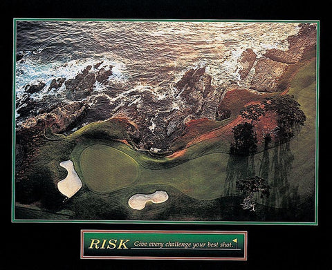 Golf - Risk White Modern Wood Framed Art Print with Double Matting by Unknown