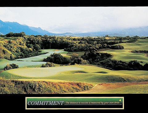 Golf - Commitment White Modern Wood Framed Art Print with Double Matting by Unknown