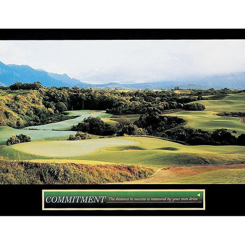 Golf - Commitment Gold Ornate Wood Framed Art Print with Double Matting by Unknown