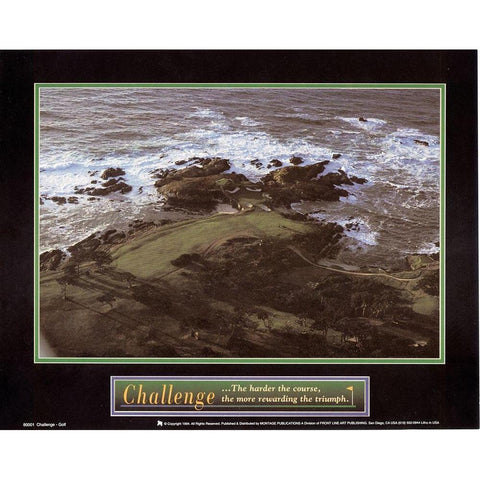 Challenge - Golf White Modern Wood Framed Art Print by Unknown