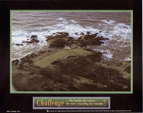 Challenge - Golf Black Ornate Wood Framed Art Print with Double Matting by Unknown