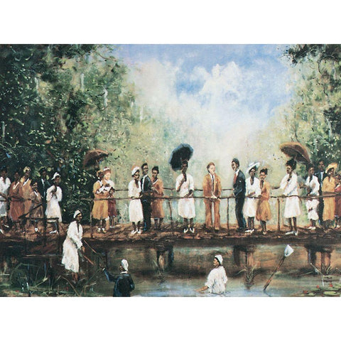 Black Baptism White Modern Wood Framed Art Print by Unknown