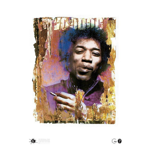 Jimi Voodoo Black Modern Wood Framed Art Print with Double Matting by Frontline