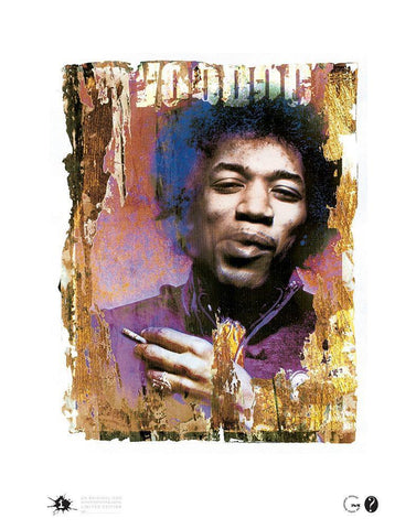 Jimi Voodoo White Modern Wood Framed Art Print with Double Matting by Frontline