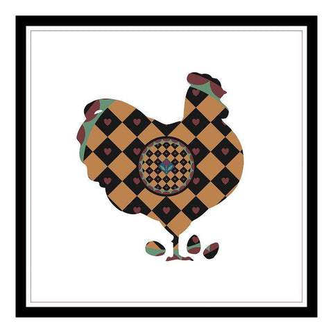 Hex Hen Black Modern Wood Framed Art Print with Double Matting by Unknown