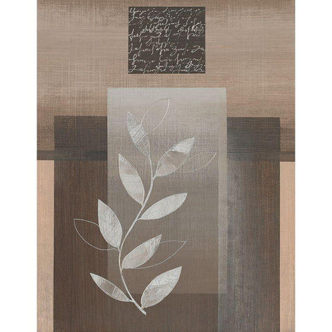 Metallic Leaves II Black Modern Wood Framed Art Print by Jugeat