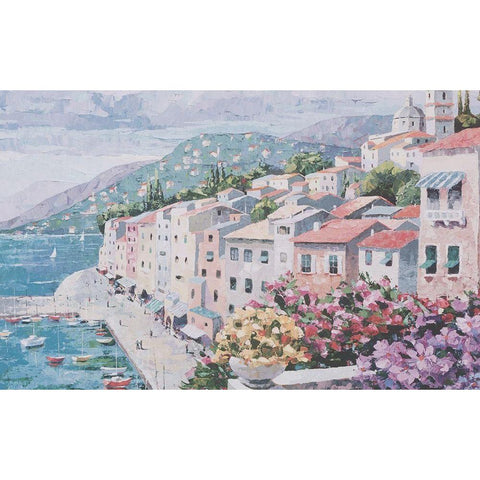 Pink Houses II Black Modern Wood Framed Art Print by Unknown