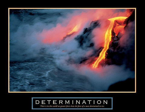 Lava - Determination White Modern Wood Framed Art Print with Double Matting by Unknown