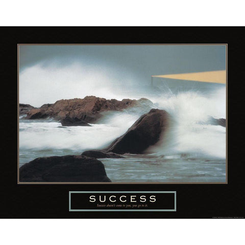 Success - Lighthouse White Modern Wood Framed Art Print by Frontline