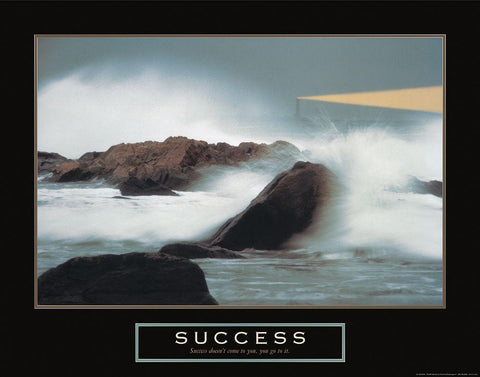 Success - Lighthouse White Modern Wood Framed Art Print with Double Matting by Frontline