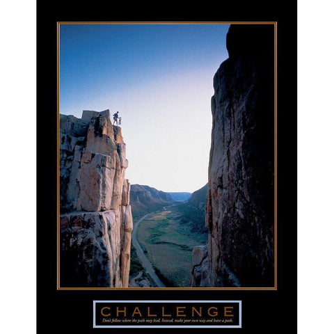 Climber - Challenge Black Modern Wood Framed Art Print by Unknown
