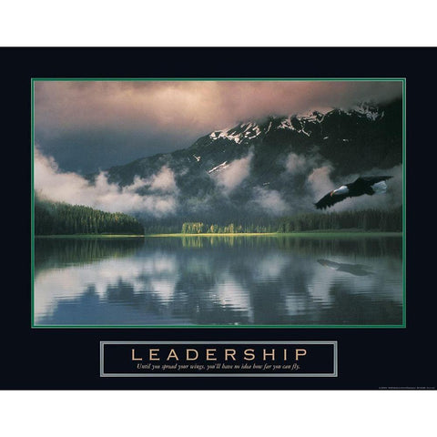 Leadership - Eagle White Modern Wood Framed Art Print by Frontline