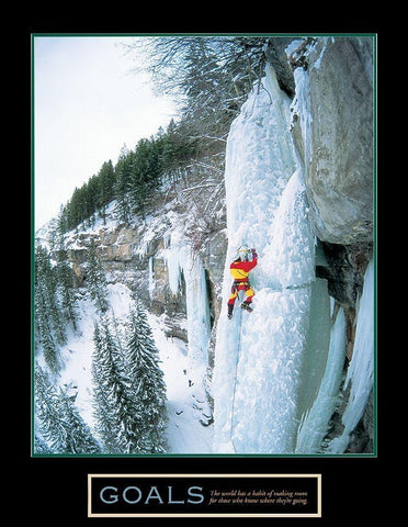 Ice Climber - Goals White Modern Wood Framed Art Print with Double Matting by Unknown