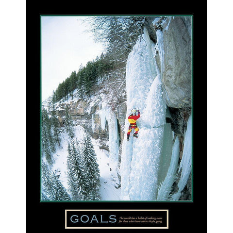 Ice Climber - Goals Black Modern Wood Framed Art Print by Unknown