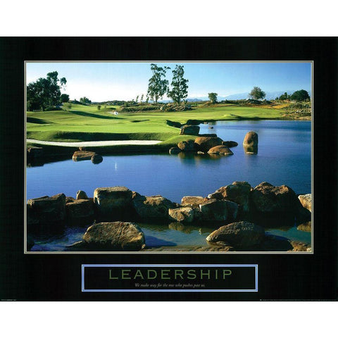 Leadership - Golf Gold Ornate Wood Framed Art Print with Double Matting by Frontline