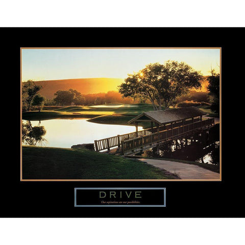 Drive - Golf Black Modern Wood Framed Art Print with Double Matting by Frontline