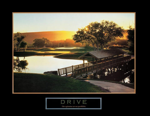 Drive - Golf White Modern Wood Framed Art Print with Double Matting by Frontline