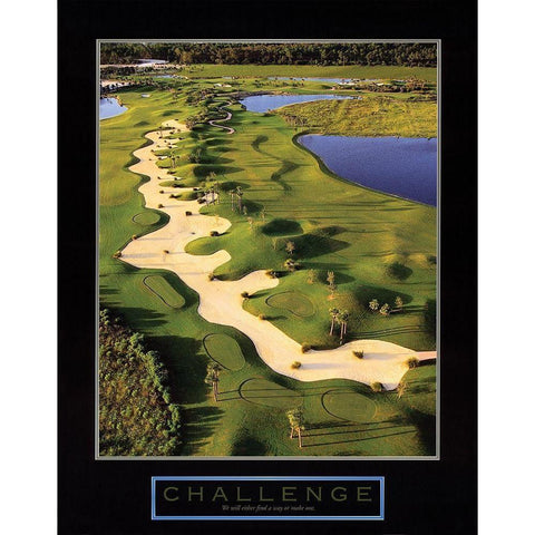 Challenge - Golf Trap Black Modern Wood Framed Art Print with Double Matting by Unknown