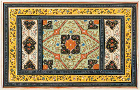 Magic Carpet I Black Ornate Wood Framed Art Print with Double Matting by Unknown