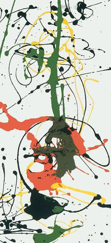 Splat White Modern Wood Framed Art Print with Double Matting by Unknown