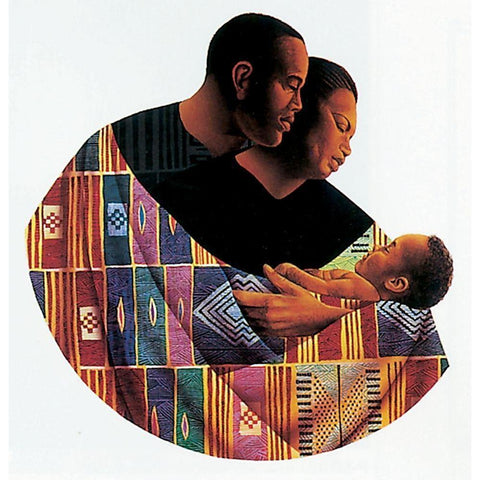 Family White Modern Wood Framed Art Print by Unknown