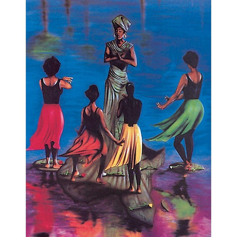 Dance Lesson Black Modern Wood Framed Art Print with Double Matting by Unknown