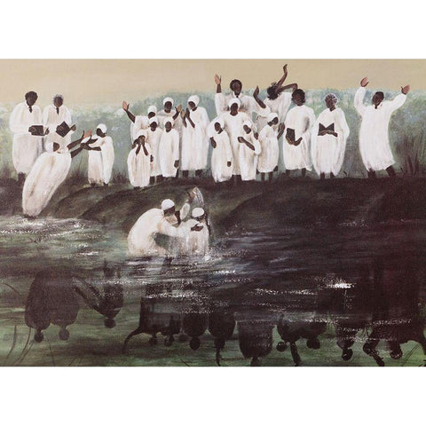 Black Baptism White Modern Wood Framed Art Print by Unknown