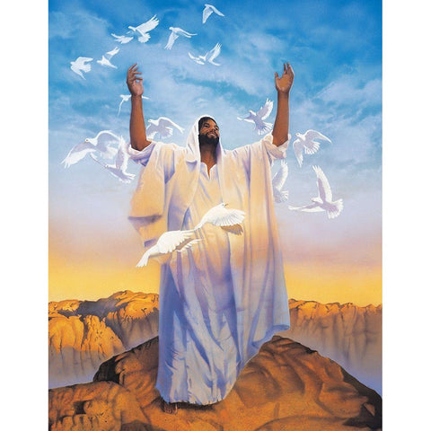 Praise the Lord White Modern Wood Framed Art Print by Unknown