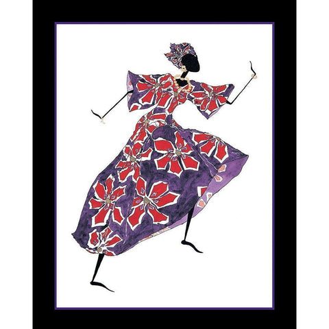 Dancin Mama Black Modern Wood Framed Art Print with Double Matting by Unknown