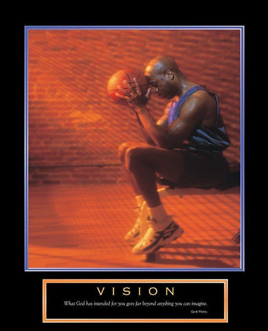 Basketball - Vision White Modern Wood Framed Art Print with Double Matting by Unknown