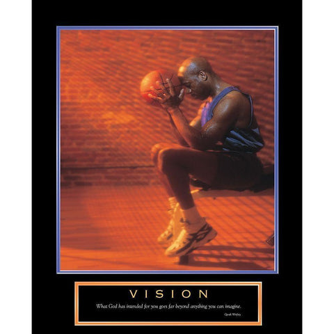 Basketball - Vision White Modern Wood Framed Art Print by Unknown