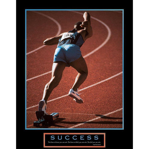 Success - Track Gold Ornate Wood Framed Art Print with Double Matting by Unknown