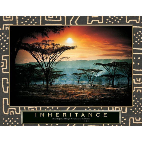 Inheritance - Serengety Black Modern Wood Framed Art Print with Double Matting by Unknown