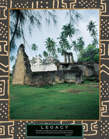 Legacy - Ancient Ruins Black Ornate Wood Framed Art Print with Double Matting by Unknown