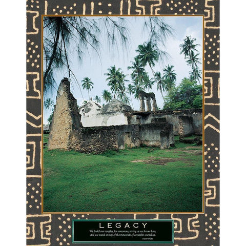 Legacy - Ancient Ruins White Modern Wood Framed Art Print by Unknown