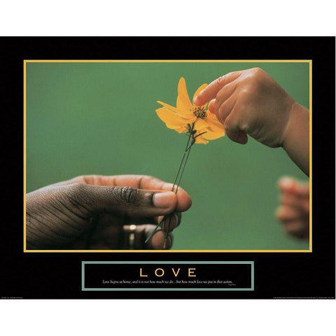 Love - Picking Petals Gold Ornate Wood Framed Art Print with Double Matting by Unknown